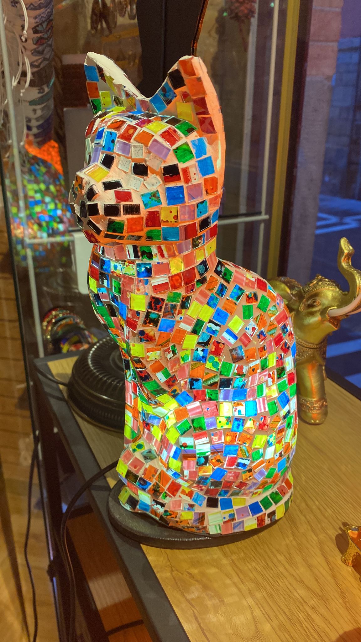 LAMPARA TURCA EN FORMA DE GATO